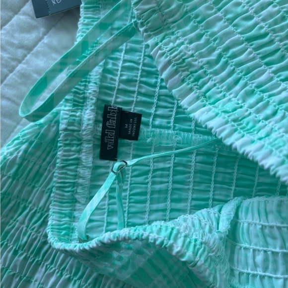 wild fable Mint Green Smocked Dress with Spaghetti Straps - Picture 3 of 4